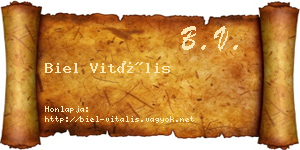 Biel Vitális névjegykártya